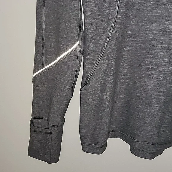 LULULEMON LUNO SIGNATURE UNIQE THUMB HOLE YELLOW ZIP WORKOUT COMFY GRAY-JACKET - Picture 8 of 16